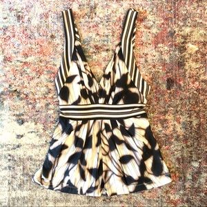 BCBGMaxAzria Tie-Dye Plunge Tank